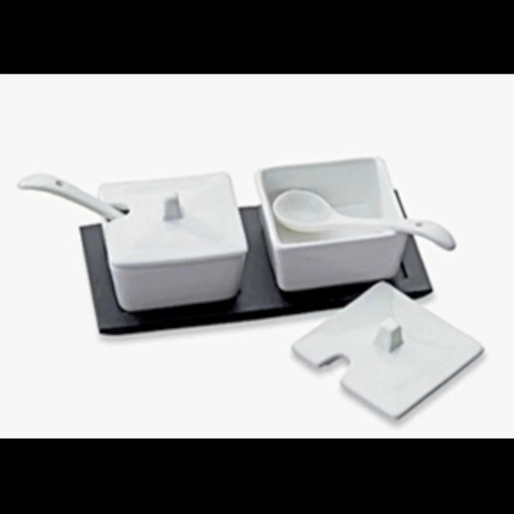 Condiment Serving Set with Spoon & Lids - Picture 5 of 11